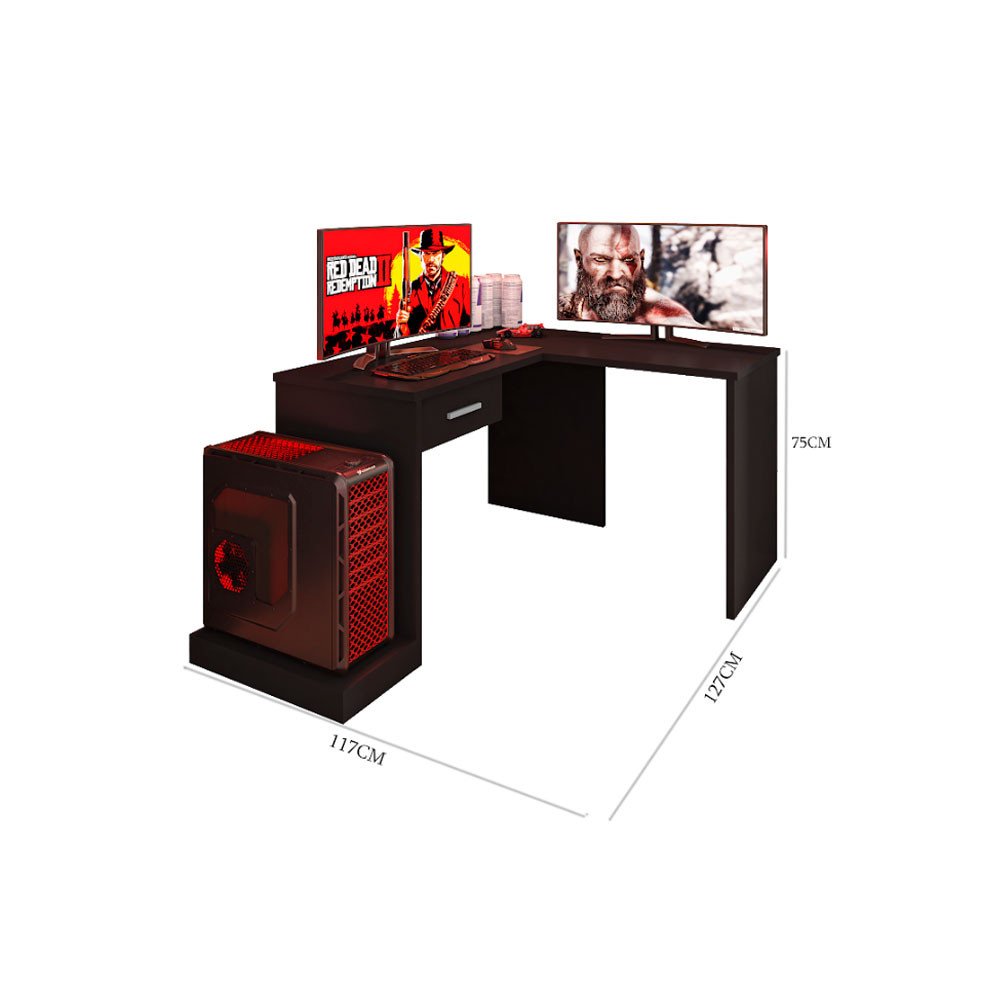 Mesa Extensora para Escritório e Gamer Drx-9000 Moveis Leão - 2