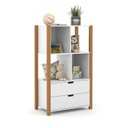 Ver imagem 2 de Armário Organizador Kids Liv com 2 Portas e 2 Gavetas Branco Soft/Freijó - Matic Móveis