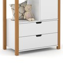 Ver imagem 4 de Armário Organizador Kids Liv com 2 Portas e 2 Gavetas Branco Soft/Freijó - Matic Móveis
