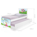 Ver imagem 2 de Bicama Solteiro Tema Princesa Encantada Adesivada Cama Auxiliar Mdf/mdp