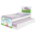 Ver imagem 6 de Bicama Solteiro Tema Princesa Encantada Adesivada Cama Auxiliar Mdf/mdp