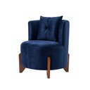 Ver imagem 3 de Conjunto 2 Poltronas + Sofá Curvo Orgânico Veludo Azul Marinho - Montanaris Decor