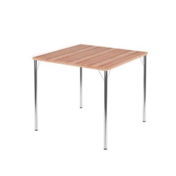 Mesa Quadrada com Tampo em MDP Native e Cromado - 1