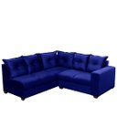 Ver imagem 2 de Sofá de Canto Califórnia 4 Lugares, com Molas Espirais, 1,66x1,83 Metros, Espuma Densidade D28, Azul