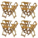 Ver imagem 1 de Kit 4 Jogos De Mesa Bistrô De Madeira Com 4 Cadeiras Dobravel Mel - Amarelo