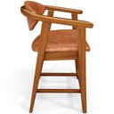 Ver imagem 6 de Banqueta Baixa para Cozinha Sala de Jantar Bancada Cecília L02 Couríssimo Camel - Lyam Decor