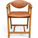 Ver imagem 3 de Banqueta Baixa para Cozinha Sala de Jantar Bancada Cecília L02 Couríssimo Camel - Lyam Decor