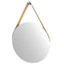 Ver imagem 5 de Espelho Decorativo Adnet Vintage Alça Courino Caramelo 50 cm Redondo