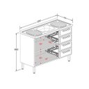 Ver imagem 3 de Balcão de Aço Pia 2 Portas 4 Gavetas Branco Bella Bertolini