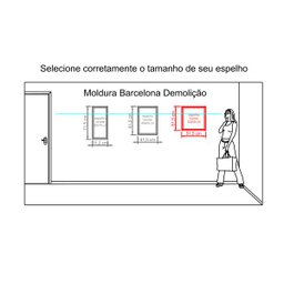 Espelho Decorativo Barcelona Bisote Moldura Demolição 50x50 cm - 6