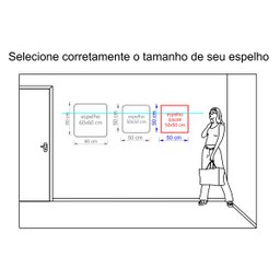Espelho Decorativo Multiuso Bisotê Pendurador 50x50 cm - 7