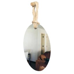 Espelho Decorativo Hole Alça Sisal Natural 60x40 cm - 5