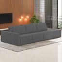 Ver imagem 5 de Sofá Ilha Modular com Puff para Sala Living 312cm Georgia K04 Veludo Cinza Escuro - Mpozenato