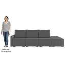 Ver mais imagens de Sofá Ilha Modular com Puff para Sala Living 312cm Georgia K04 Veludo Cinza Escuro - Mpozenato