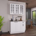 Ver imagem 1 de Armário de Cozinha Modulada Compacta Fidelitá Nara 100% MDF 2 Peças 120cm 6 Portas 2 Gavetas sem