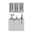 Ver imagem 2 de Armário de Cozinha Modulada Compacta Fidelitá Nara 100% MDF 2 Peças 120cm 6 Portas 2 Gavetas sem