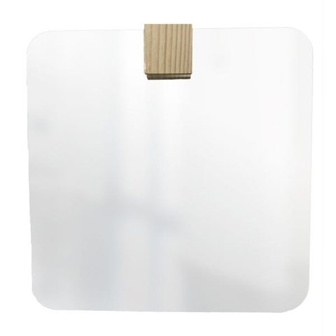 Espelho Decorativo Cantos com Gancho Pinus Quadrado 50x50 cm