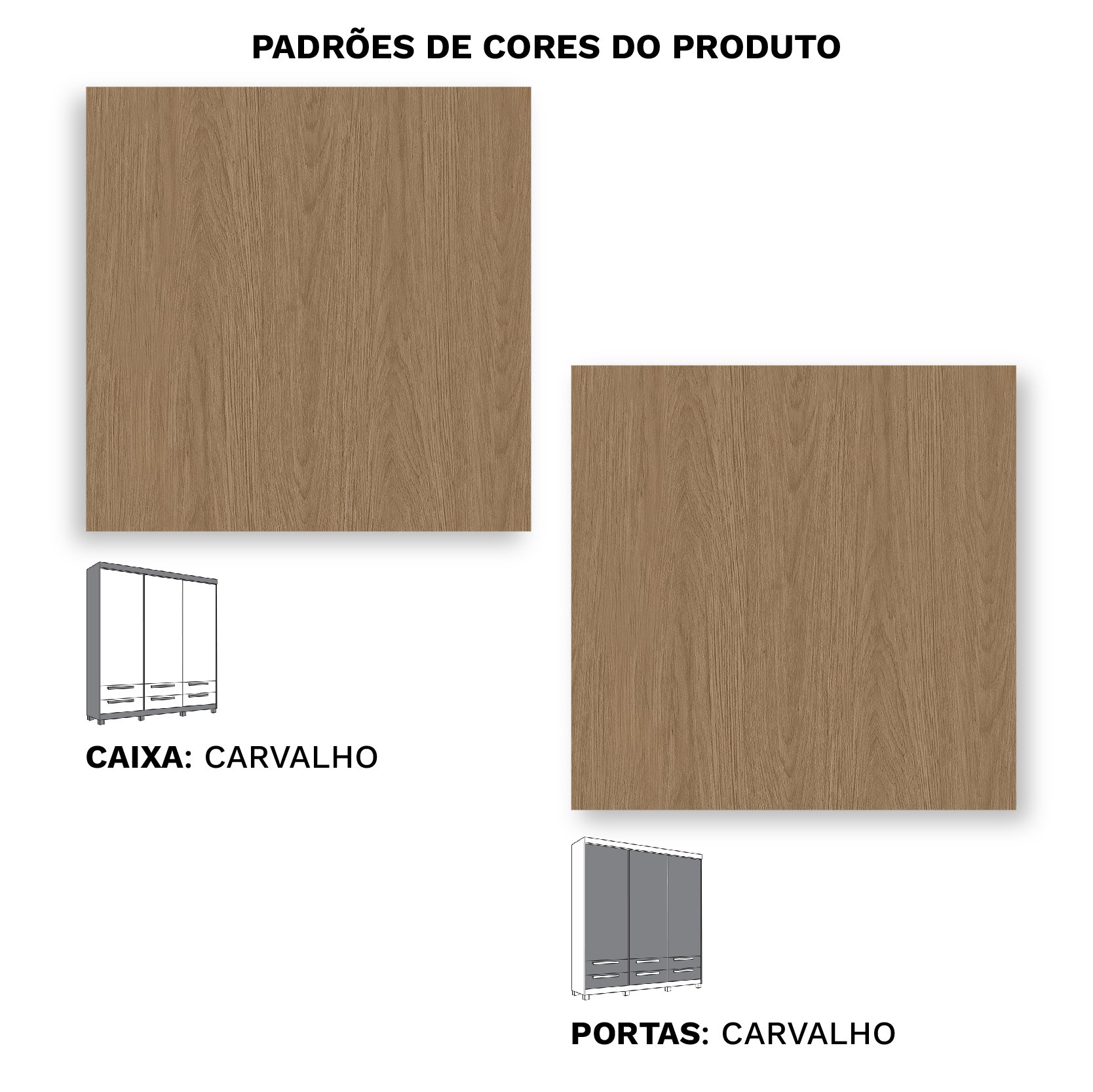 Guarda Roupa Casal Rimo 100% MDF 3 Portas Deslizantes com 6 Gavetas - Carvalho - 6