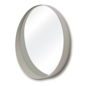 Espelho Decorativo Stokolmo Branco Off White 60 cm Redondo Branco, 60 cm