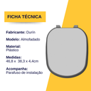 Ver imagem 2 de Assento Tampa Vaso Sanitário Sabatini Icasa Almofadado Cinza Claro Durín