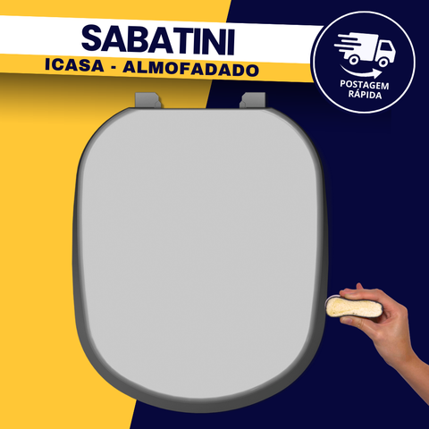 Assento Tampa Vaso Sanitário Sabatini Icasa Almofadado Cinza Claro Durín