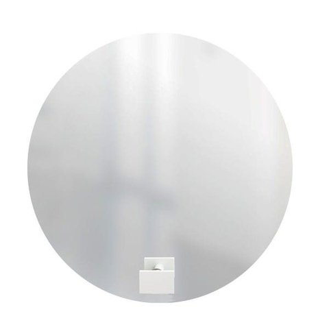 Espelho Decorativo com Gancho Alumínio Branco Retangular 50 cm Redondo