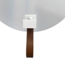 Ver imagem 3 de Espelho Decorativo com Gancho Alumínio Branco Retangular com Courino Caramelo 50 cm Redondo
