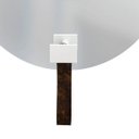 Ver imagem 3 de Espelho Decorativo com Gancho Alumínio Branco Retangular com Courino Rajado 50 cm Redondo