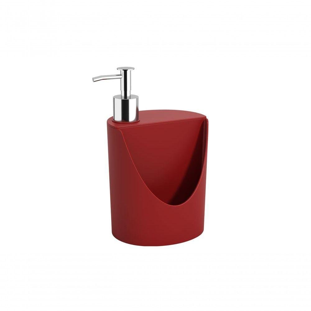 Dispenser Coza para Detergente Líquido e Esponja 600m 12 Cm X10,5 Cm X 18 Cm Vermelho Bold - 1