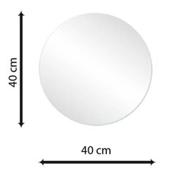 Espelho Multiuso Lapidado Redondo 40cm Diam. Fita Dupla Face - 2