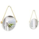 Ver imagem 1 de Kit Espelhos Adnet Branco de 30cm + 20 cm com Corda de Sisal Natural