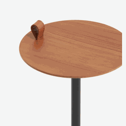 Mesa de Apoio Halter - Tampo Carvalho - Base Aço Carbono - Altura 55cm - 3