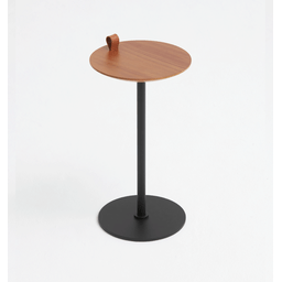 Mesa de Apoio Halter - Tampo Carvalho - Base Aço Carbono - Altura 55cm - 1