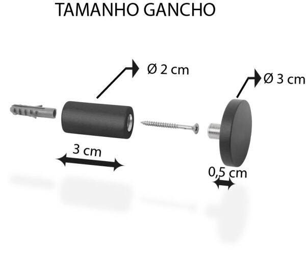 Pendurador Gancho Multiuso Corten 3Cm - 2