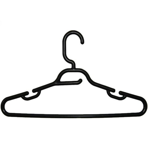 12 Cabides com Cava para Vestidos Alçinhas Preto Lojas Closet Guarda Roupas