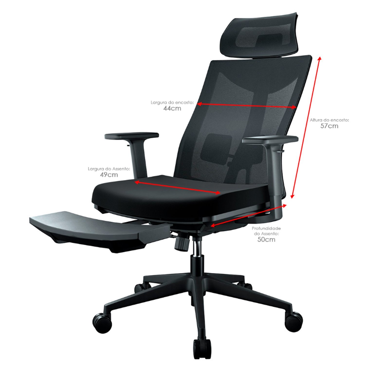 Cadeira Ergonômica Office Pcyes B7 Preta Pcob7pt - 8