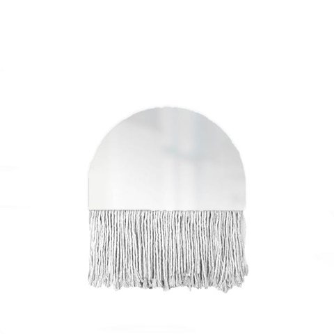Espelho Decorativo Half Bangs Cru 27 cm