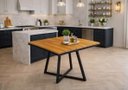 Ver imagem 3 de Mesa Quadrada Madeira Maciça e Ferro Estilo Industrial 80cm