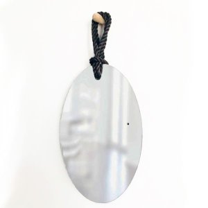 Espelho Decorativo Hole Alça Sisal Black Oval 60x40 cm