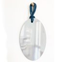 Ver imagem 1 de Espelho Decorativo Hole Alça Sisal Blue Oval 60x40 cm