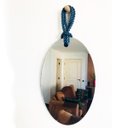 Ver imagem 3 de Espelho Decorativo Hole Alça Sisal Blue Oval 60x40 cm