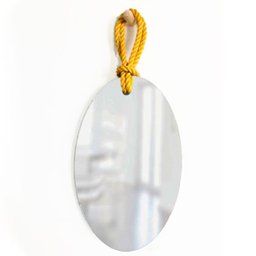 Espelho Decorativo Hole Alça Sisal Yellow Oval 60x40 cm - 1
