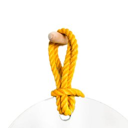 Espelho Decorativo Hole Alça Sisal Yellow Oval 60x40 cm - 4