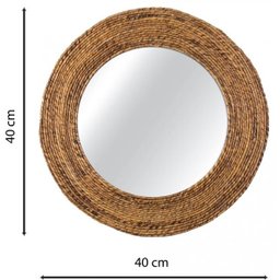Espelho Decorativo Corda Bananeira 40 Cm Redondo - 4