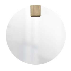 Espelho Decorativo com Gancho Pinus Quadrado 50 cm Redondo