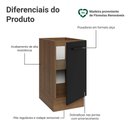 Ver imagem 3 de Balcão de Cozinha 40 cm 1 Porta (sem Tampo) Rustic/Preto Agata Madesa
