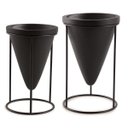 Ver imagem 1 de KIT CACHEPOT EM CIM COM SUP EM METAL - 2 PCS
