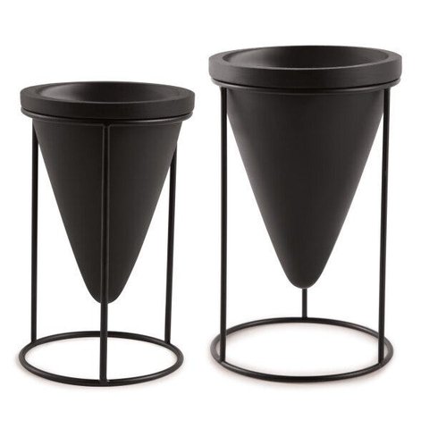 KIT CACHEPOT EM CIM COM SUP EM METAL - 2 PCS