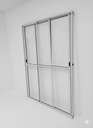 Ver imagem 2 de Porta Sacada 3 Folhas de Vidro Aluminio Branco C/ Trinco 2,10x1,20