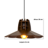Luminária Pendente Madeira Rustico Prato Aletado Pequeno Cor:café - 6